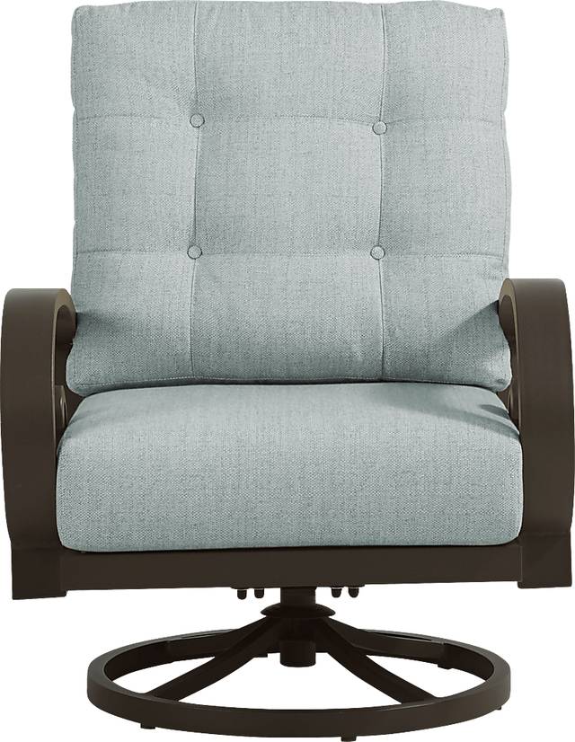 Bermuda Bay Aged Bronze Outdoor Swivel Club Chair with Mist Cushions - Thumbnail - Image 3