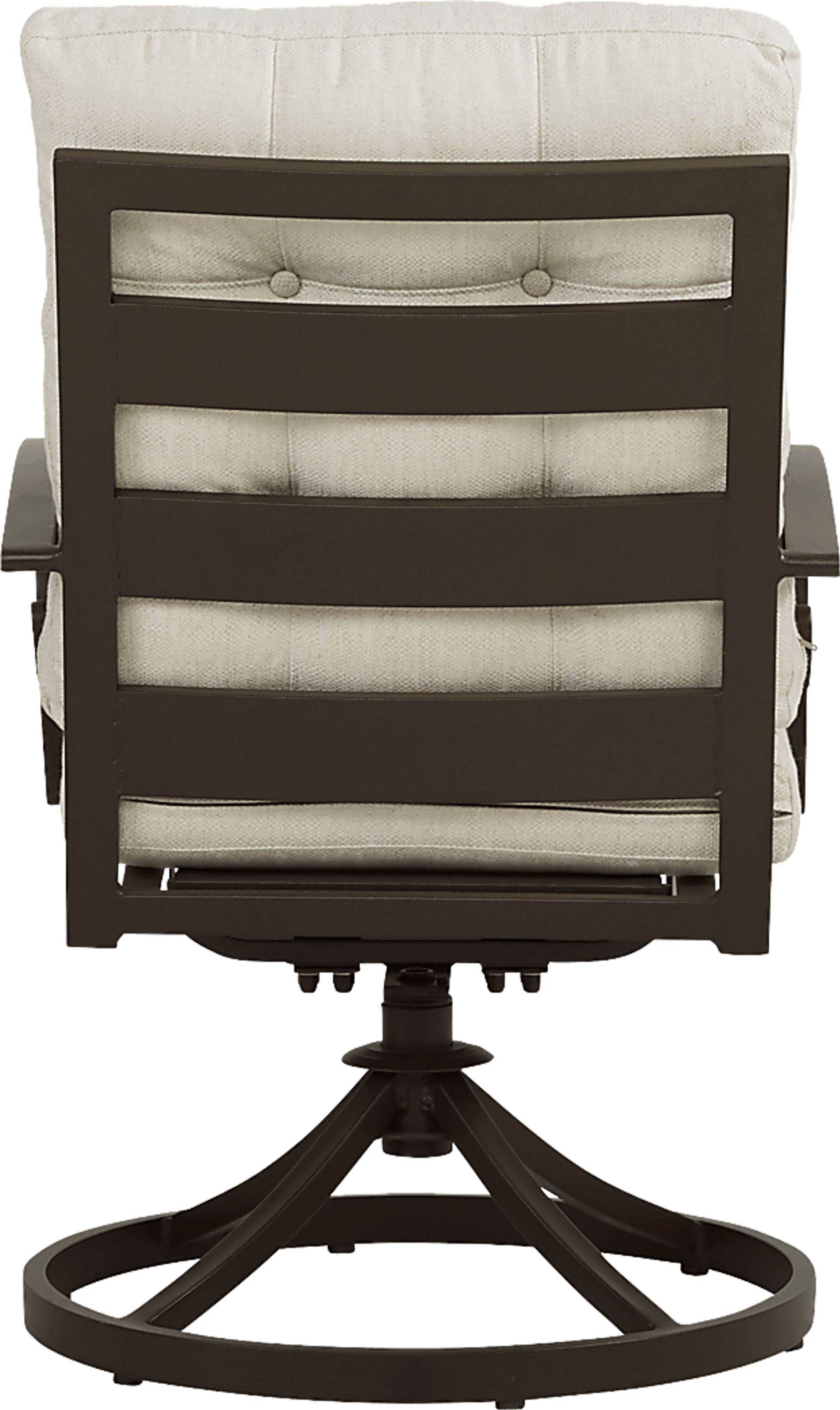 Bermuda Bay Aged Bronze Outdoor Swivel Dining Chair with Parchment Cushions - Image 2
