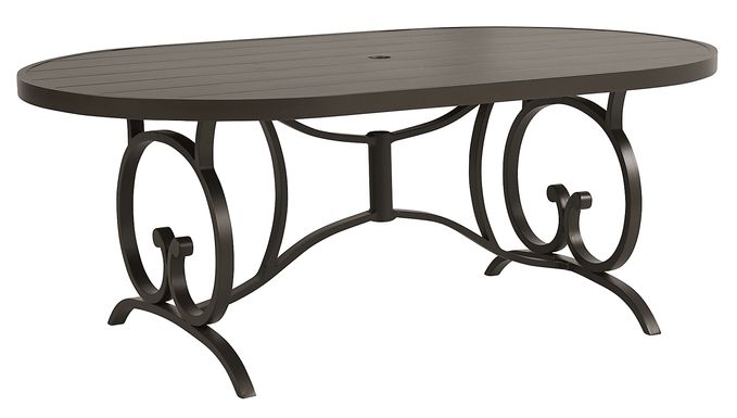 Bermuda Breeze Aged Bronze 78 in. Oval Outdoor Dining Table