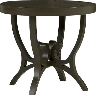 Bermuda Breeze Aged Bronze Outdoor Round End Table