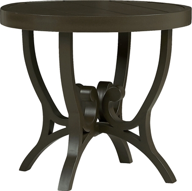 Lake Breeze Aged Bronze Outdoor Round End Table