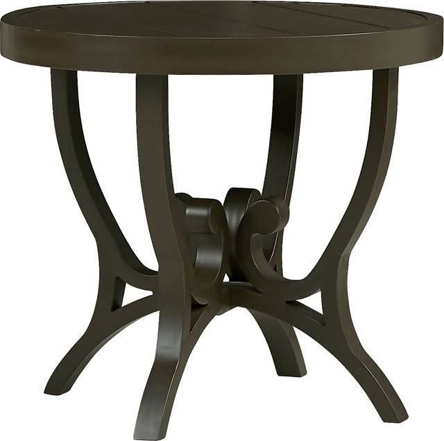 Lake Breeze Aged Bronze Outdoor Round End Table - Thumbnail - Image 1