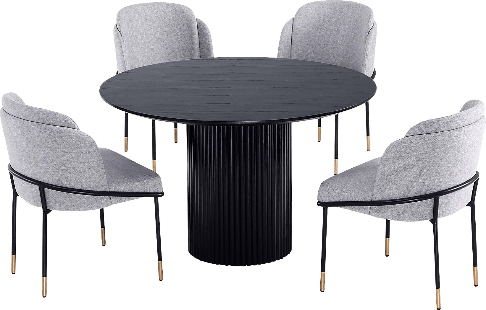 Bermunda Black and Gray 5 Pc Dining Table Set