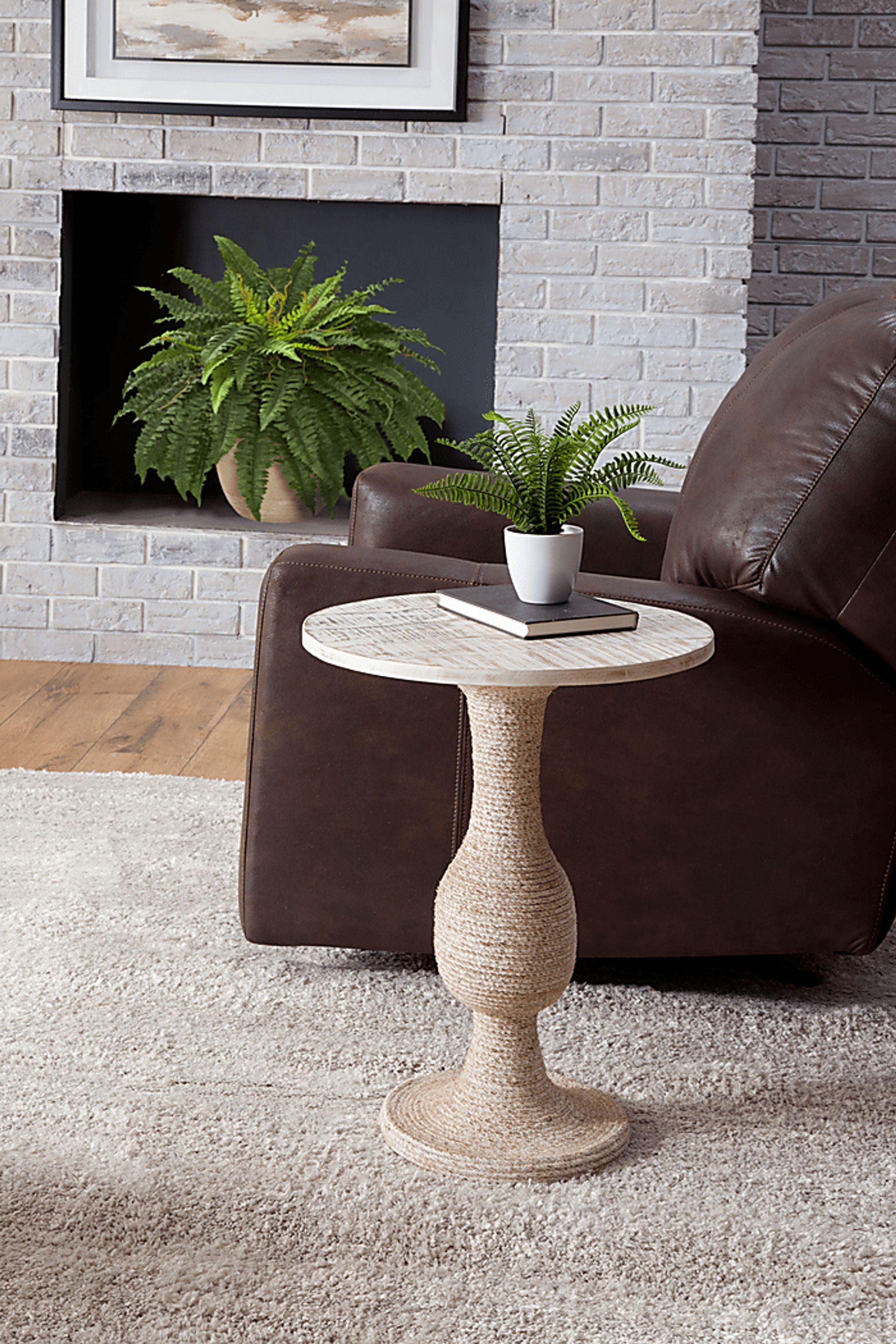 Bernal White End Table - Image 2