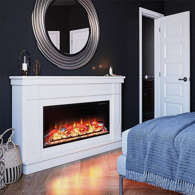 Bernd White 64 in. Console with Electric Fireplace - Thumbnail - Image 2