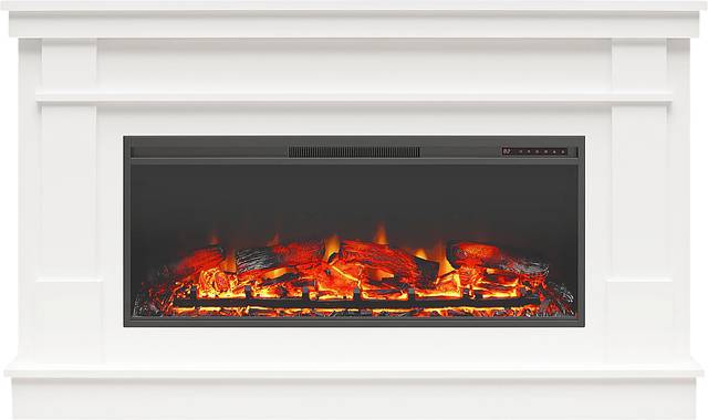 Bernd White 64 in. Console with Electric Fireplace - Thumbnail - Image 3