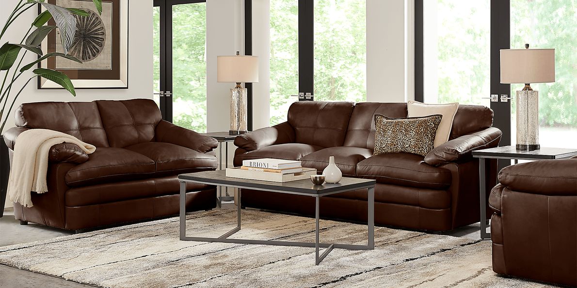 Leather living room sets on sale at rooms to go