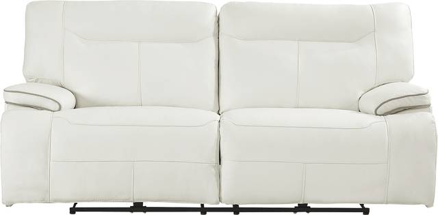 Bernsley White Leather 5 Pc Dual Power Reclining Living Room - Thumbnail - Image 2