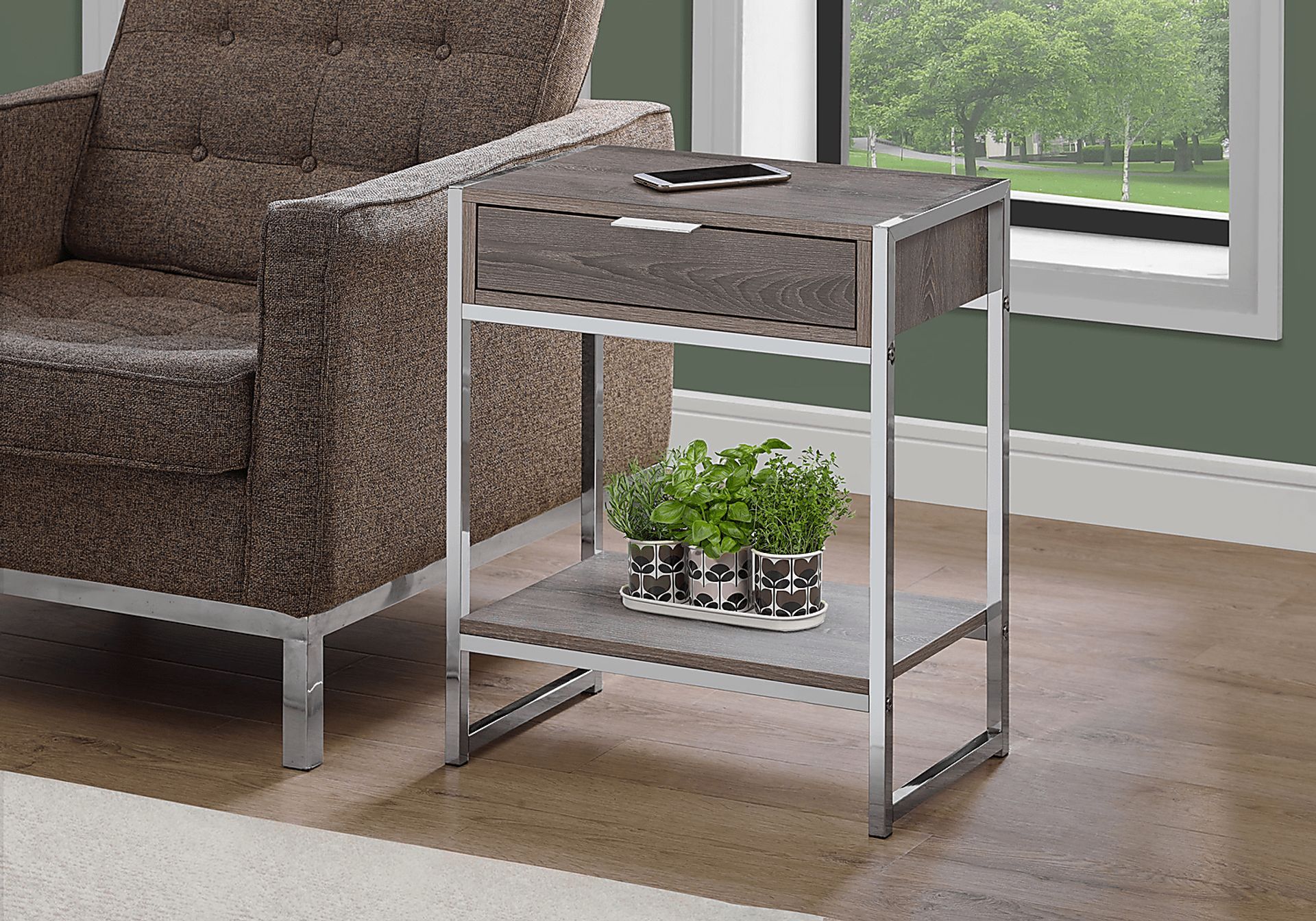 Berrien Taupe Accent Table - Image 2