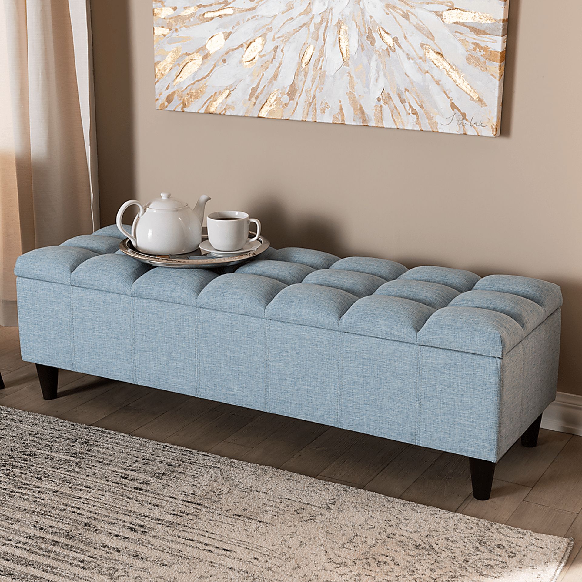 Berrycoms Light Blue Storage Bench - Image 2