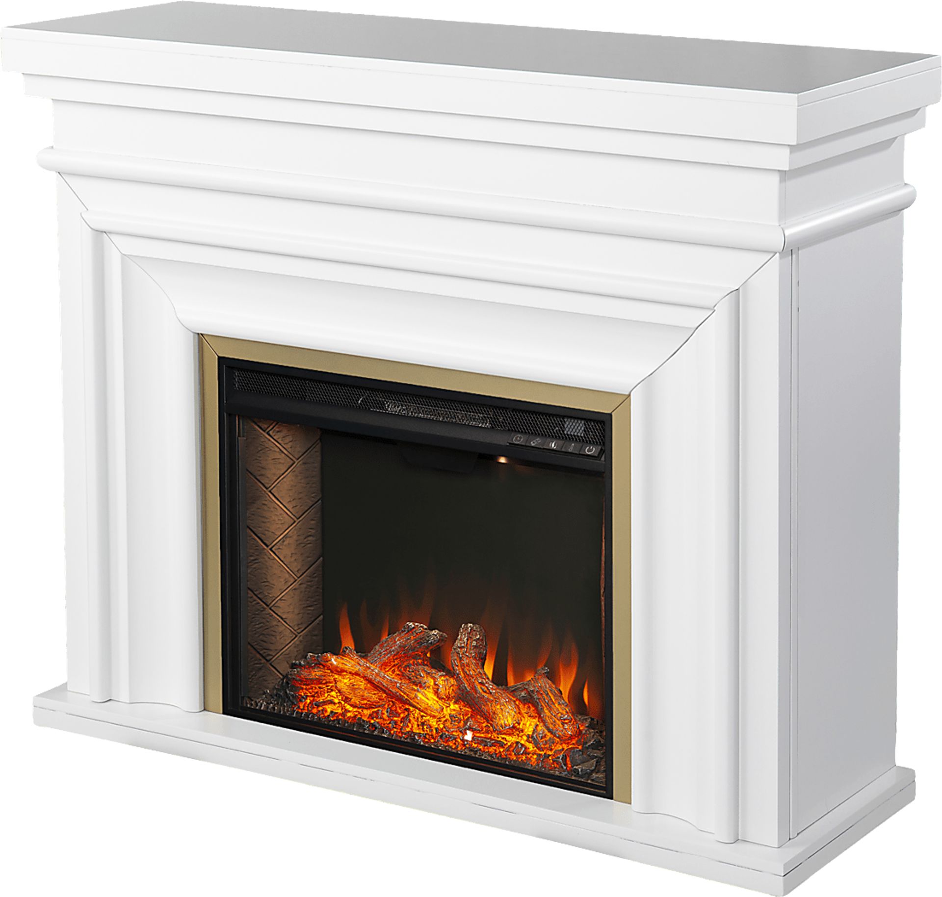 Berryessa III Whtie 46 in. Console, With Smart Electric Fireplace - Image 1