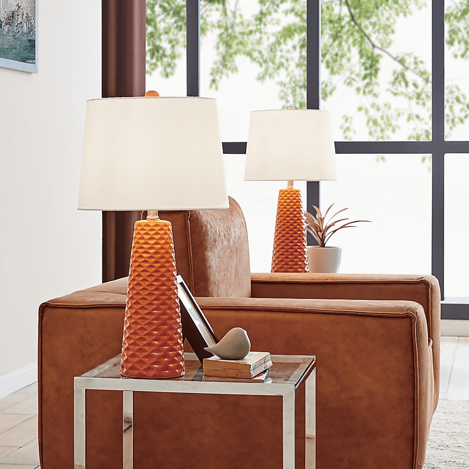 Berryessa Orange Table Lamps, Set of 2 - Image 4