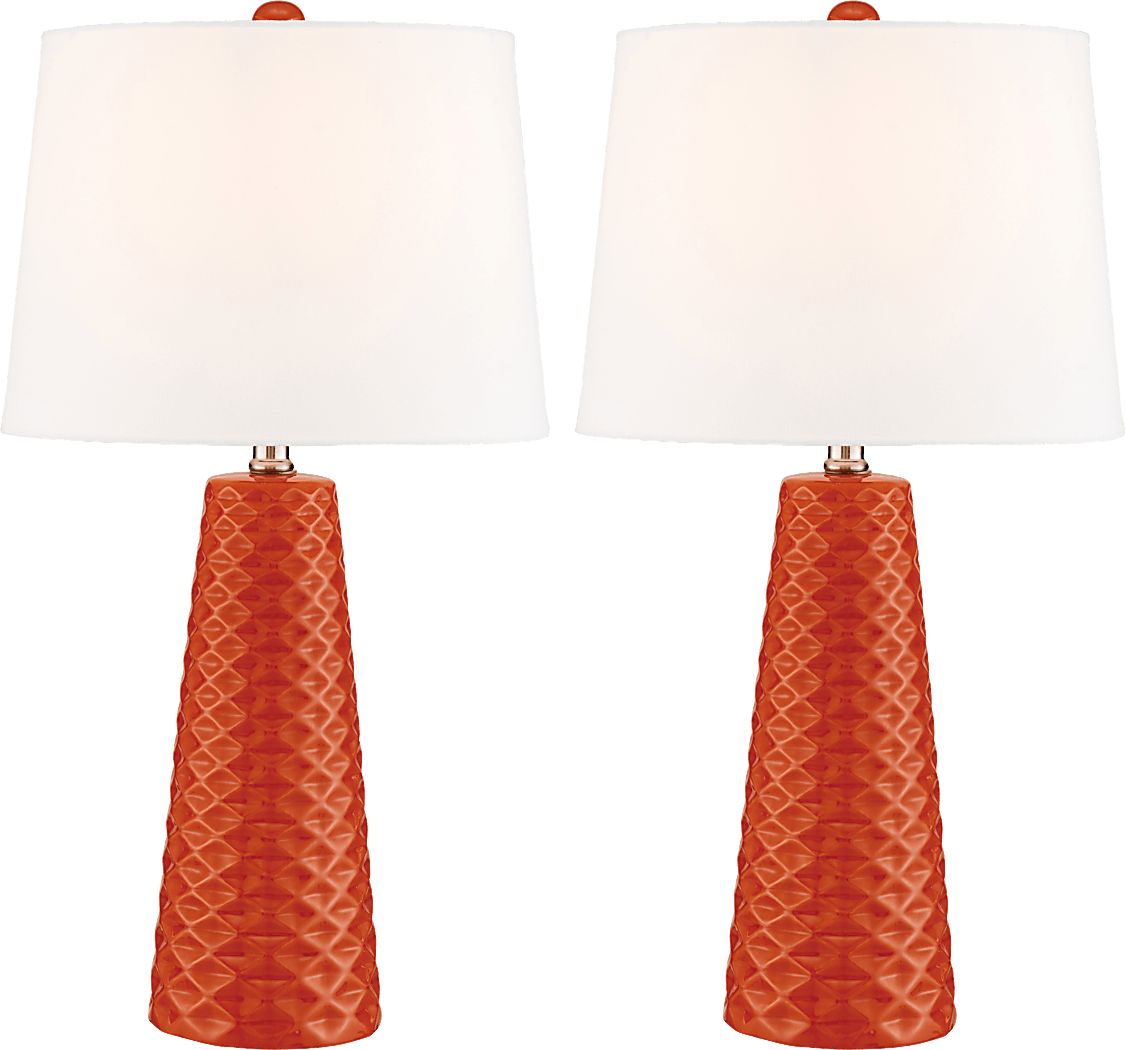 Berryessa Orange Table Lamps, Set of 2
