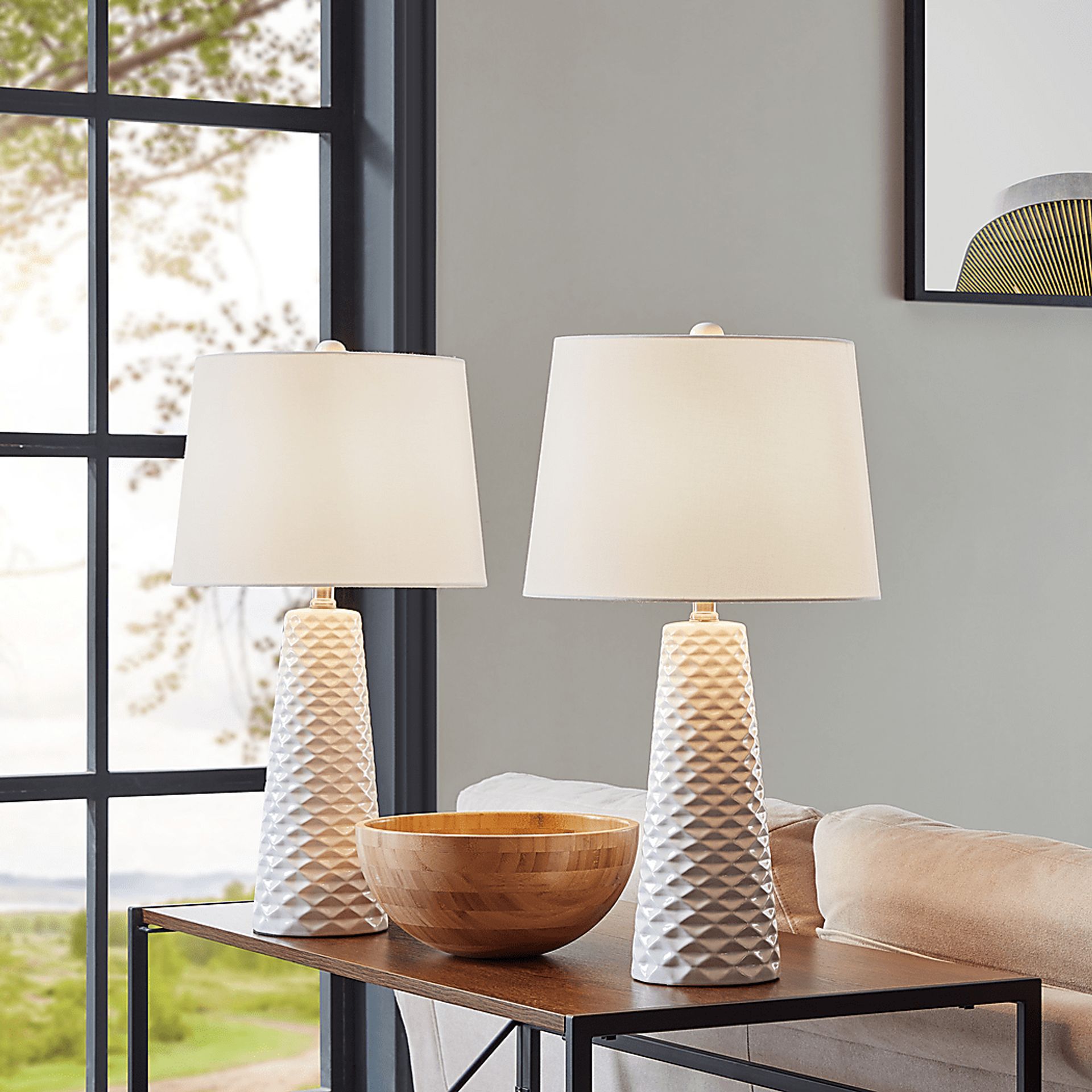 Berryessa White Table Lamps, Set of 2 - Image 4