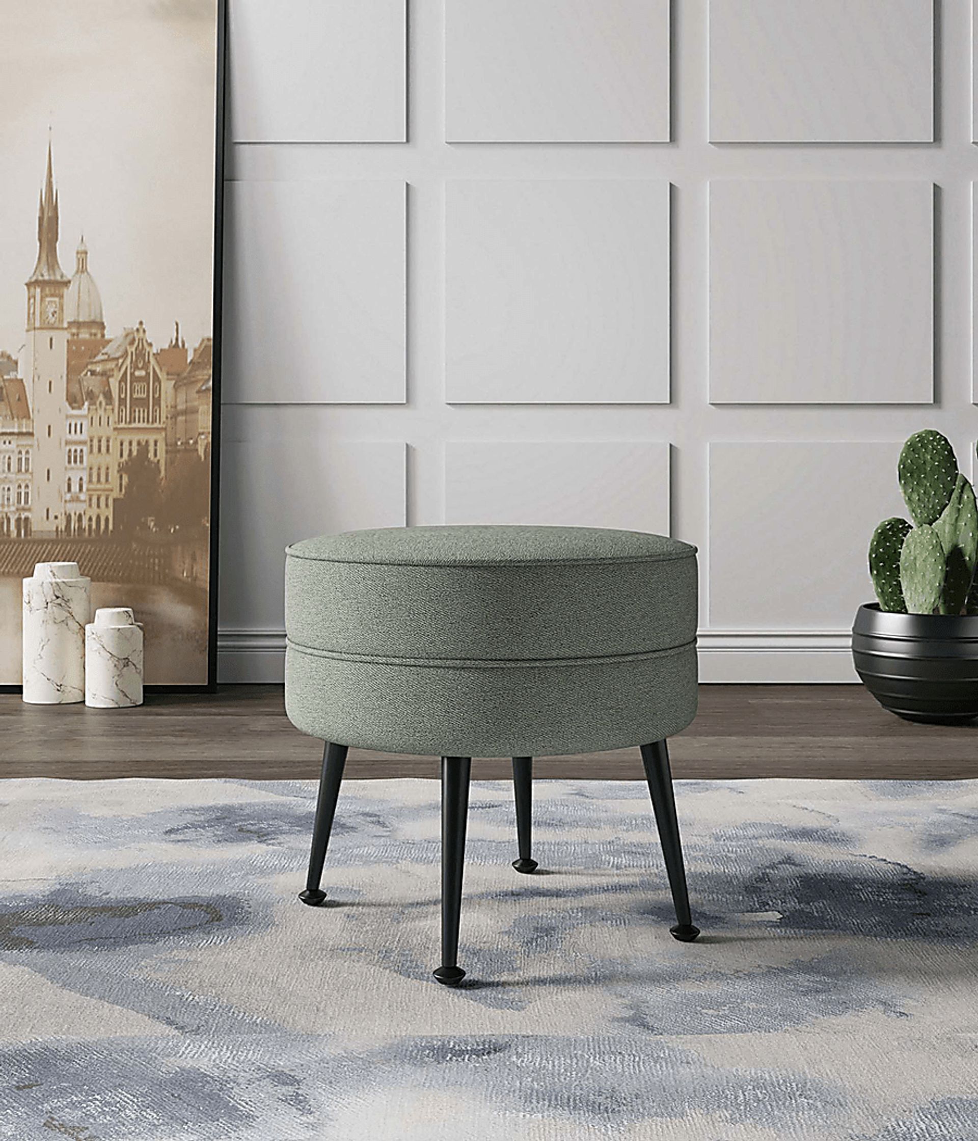 Berseem II Green Ottoman - Image 2