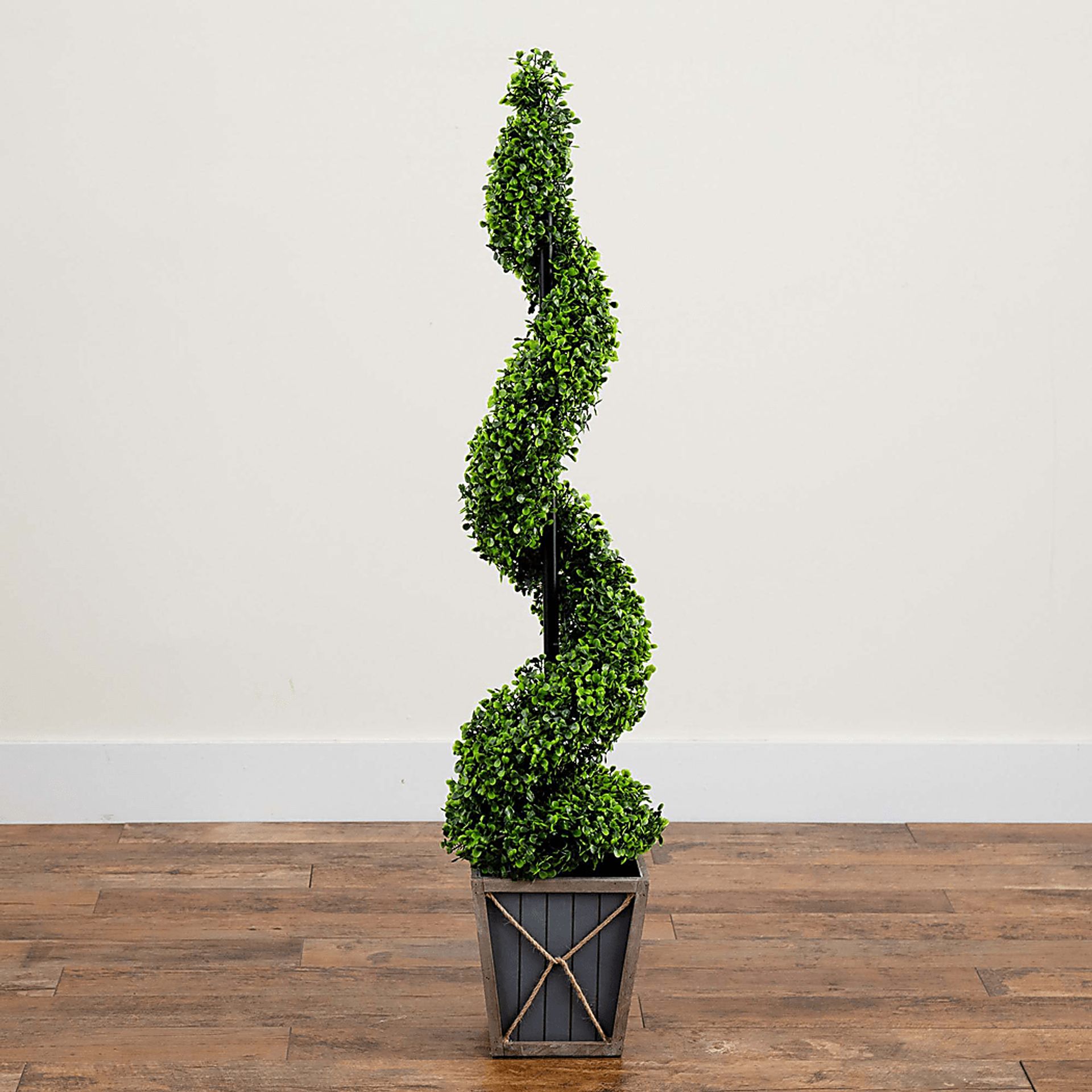 Berteau Green Artificial Boxwood Spiral Tree - Image 2