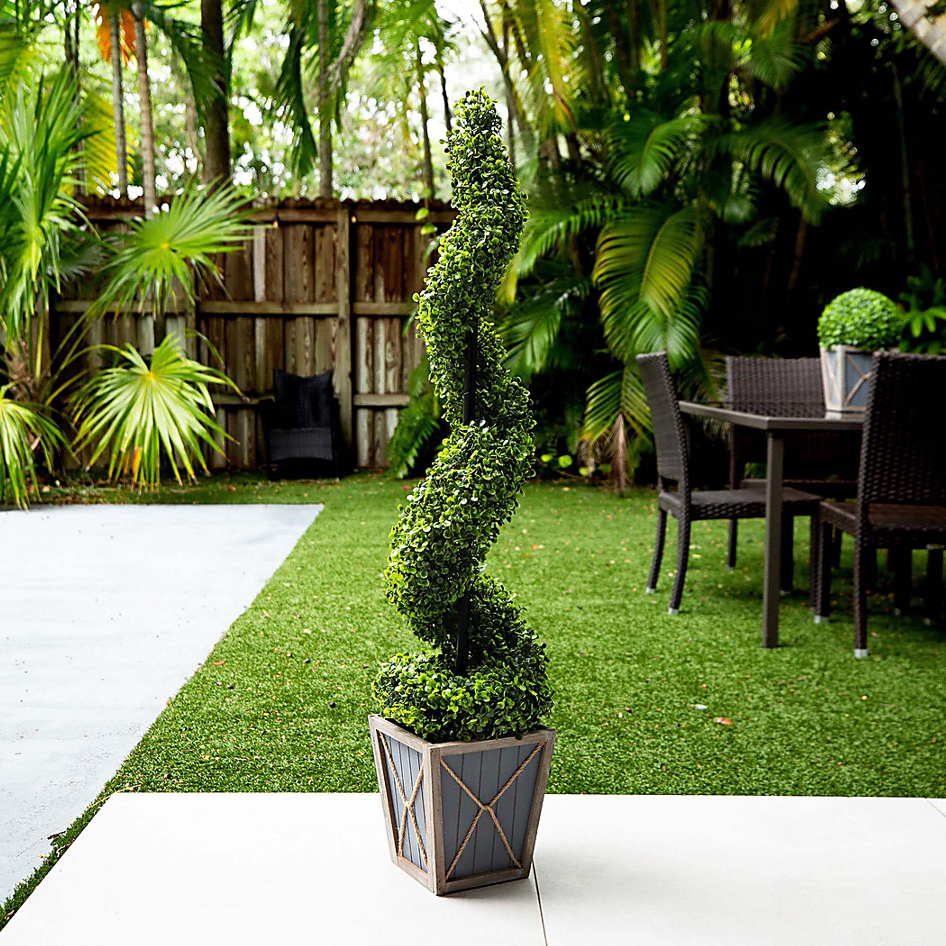 Berteau Green Artificial Boxwood Spiral Tree - Image 7