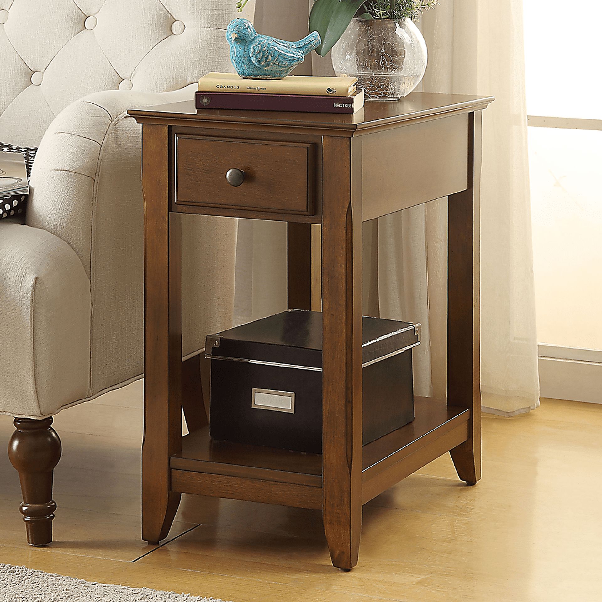 Bertie Brown Chairside Table - Image 3