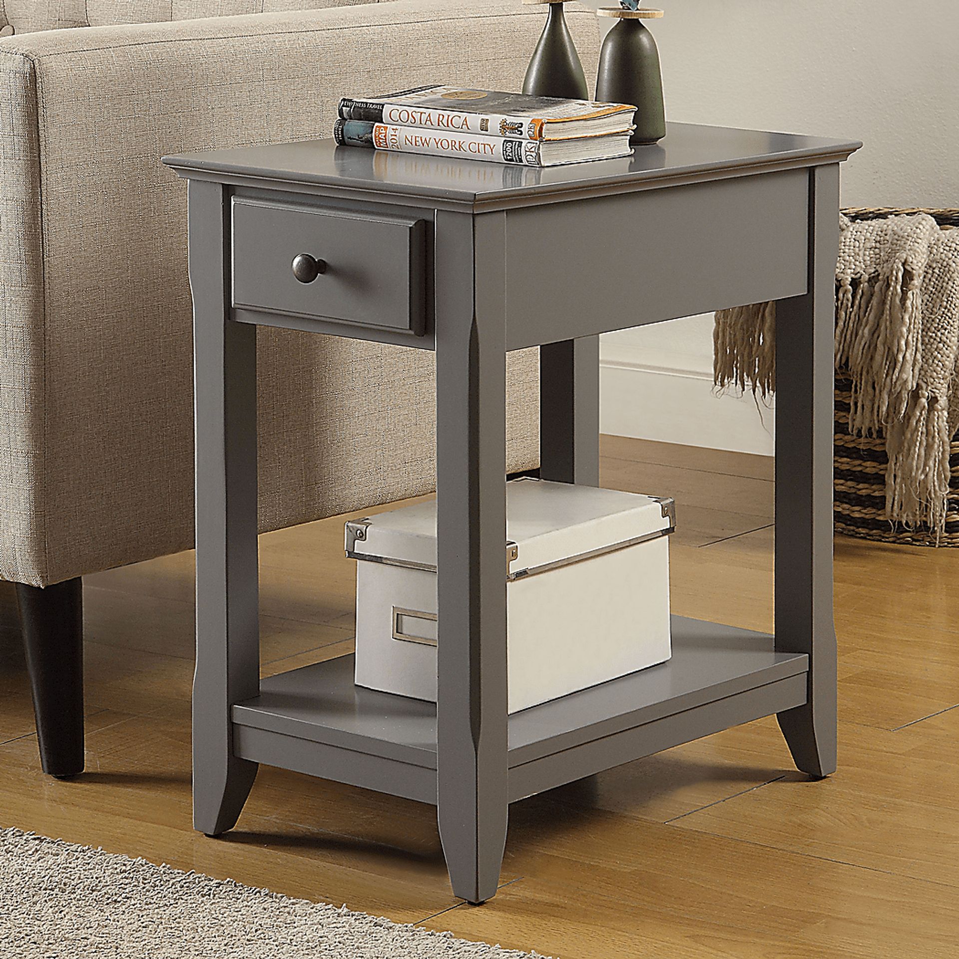 Bertie Gray Chairside Table - Image 3