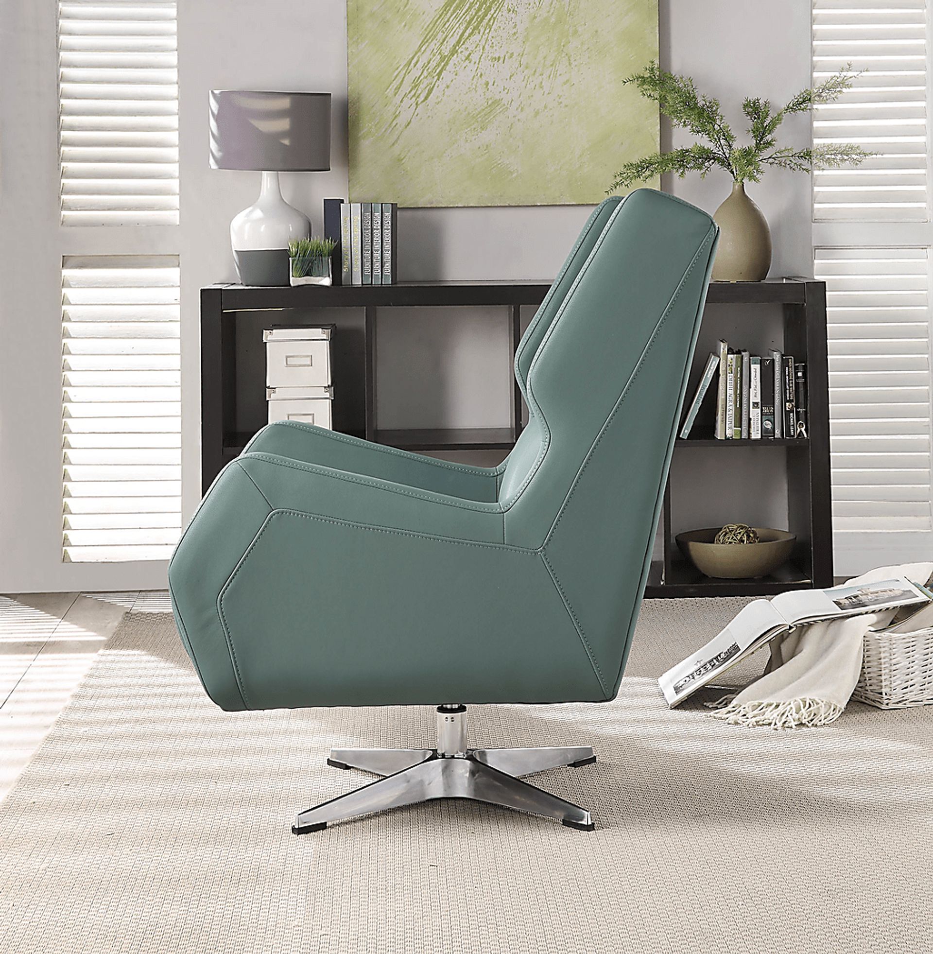 Bertino Green Accent Swivel Chair - Image 4
