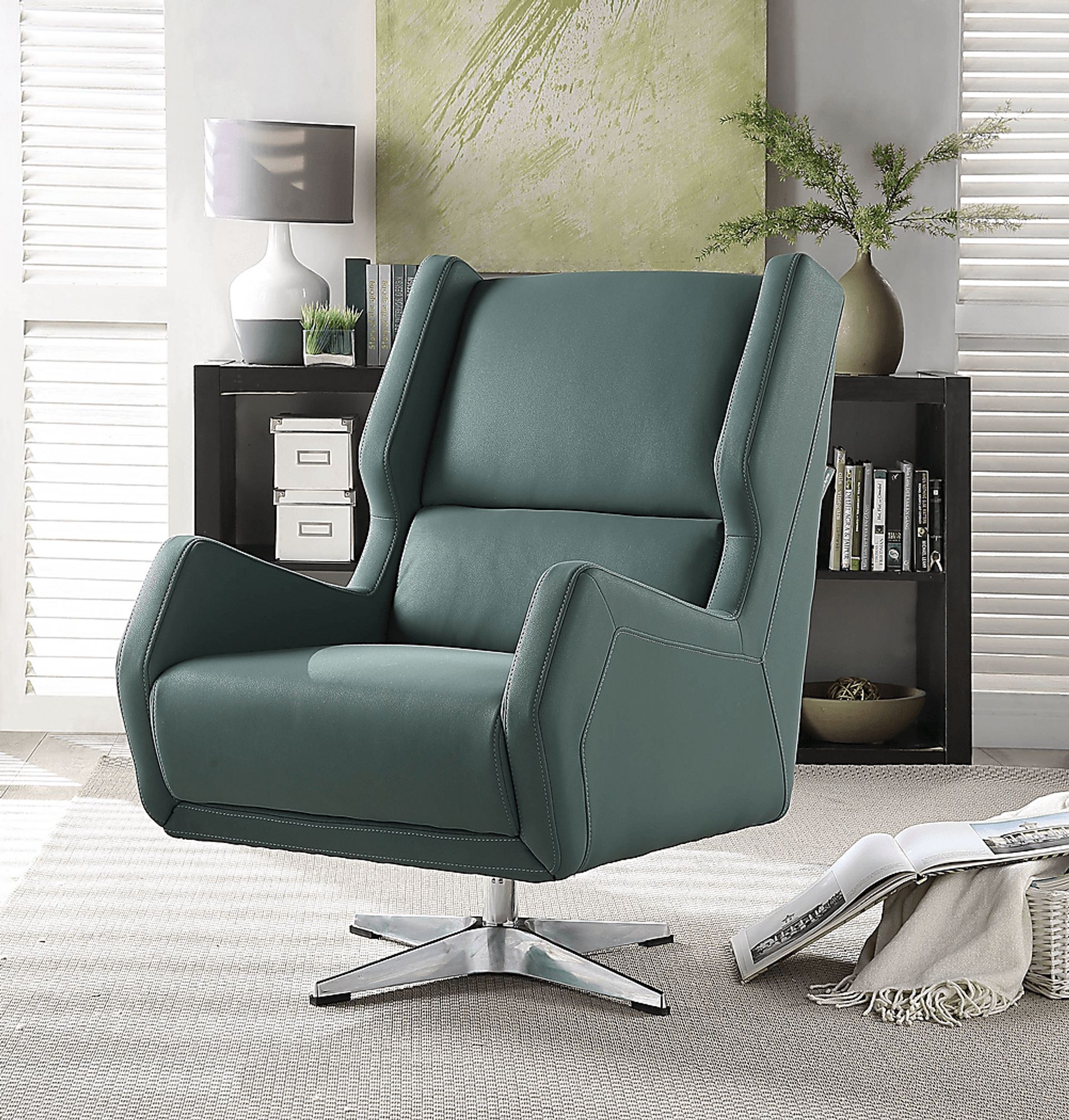 Bertino Green Accent Swivel Chair - Image 5