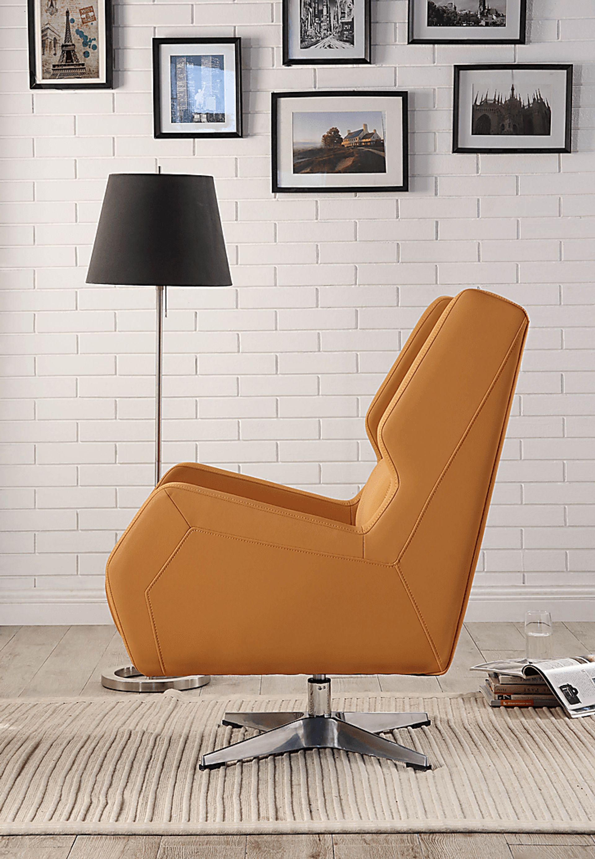 Bertino Orange Accent Swivel Chair - Image 3