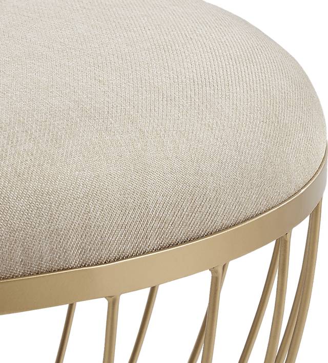 Bertita Ivory Upholstered Cocktail Ottoman - Thumbnail - Image 2