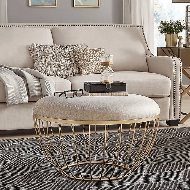 Bertita Ivory Upholstered Cocktail Ottoman - Thumbnail - Image 5