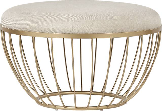 Bertita Ivory Upholstered Cocktail Ottoman - Thumbnail - Image 1