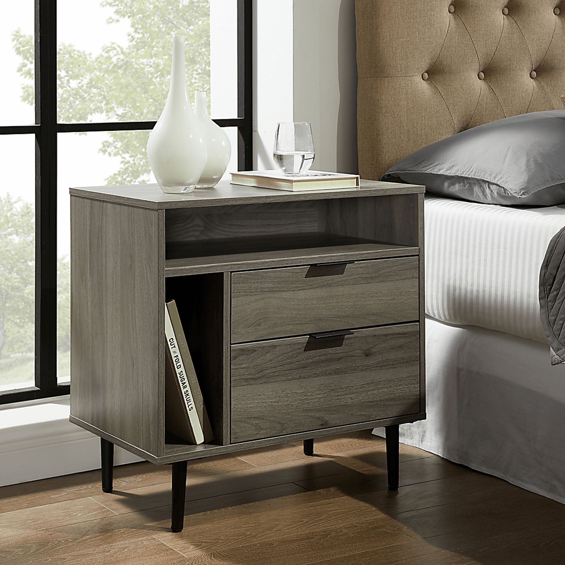 Bertonley Gray Nightstand - Image 5