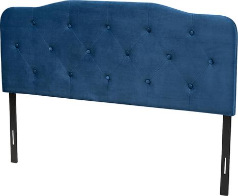 Besancon Navy Blue Full Upholstered Headboard