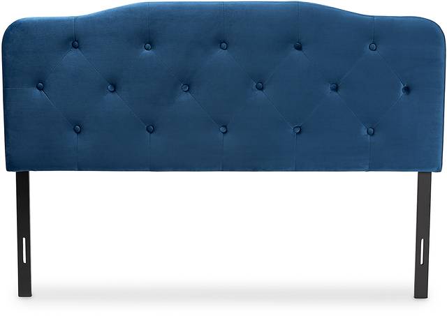Besancon Navy Blue King Upholstered Headboard - Thumbnail - Image 3