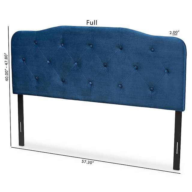 Besancon Navy Blue King Upholstered Headboard - Thumbnail - Image 4