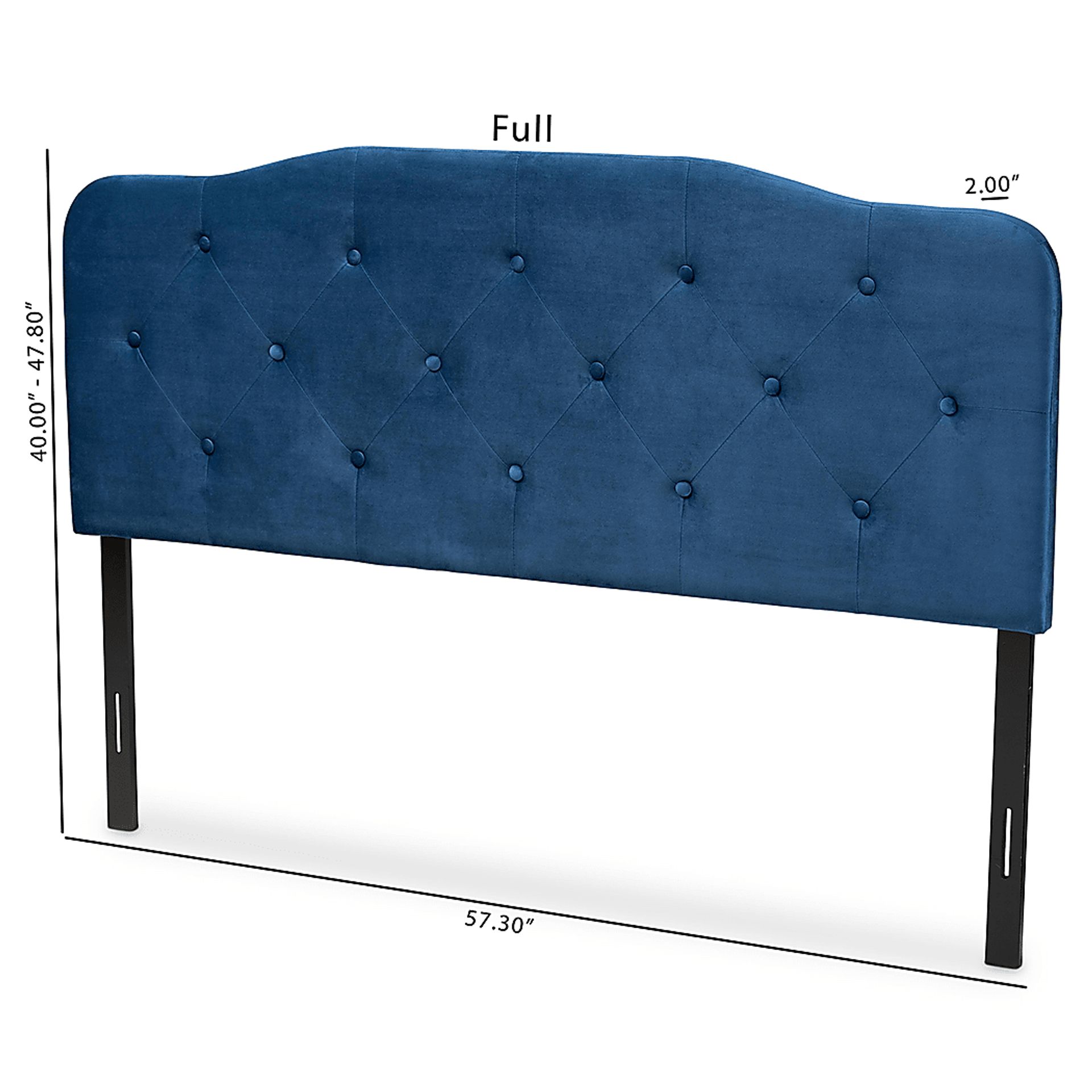 Besancon Navy Blue King Upholstered Headboard - Image 4
