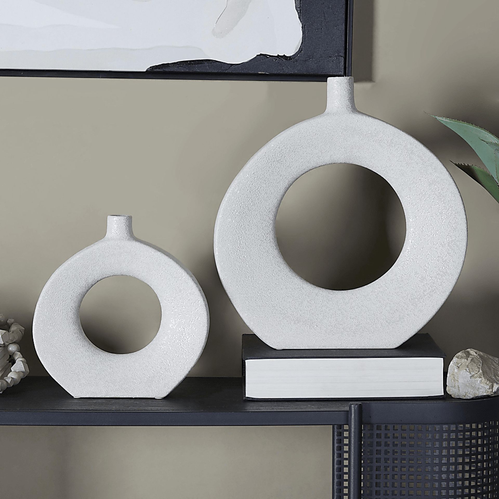 Besem White Vase, Set of 2 - Image 2
