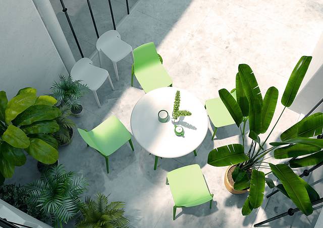 Beswick Green 35 in. Round Outdoor Dining Table - Thumbnail - Image 3
