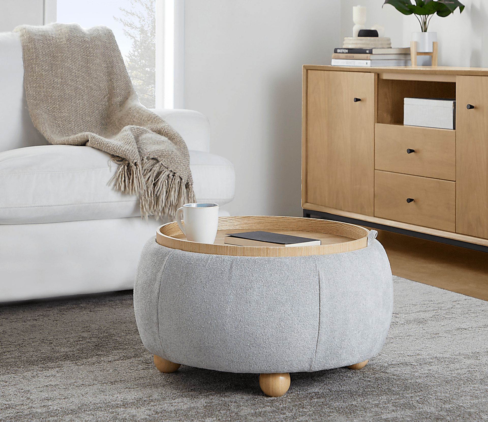 Betana Gray Ottoman - Image 3