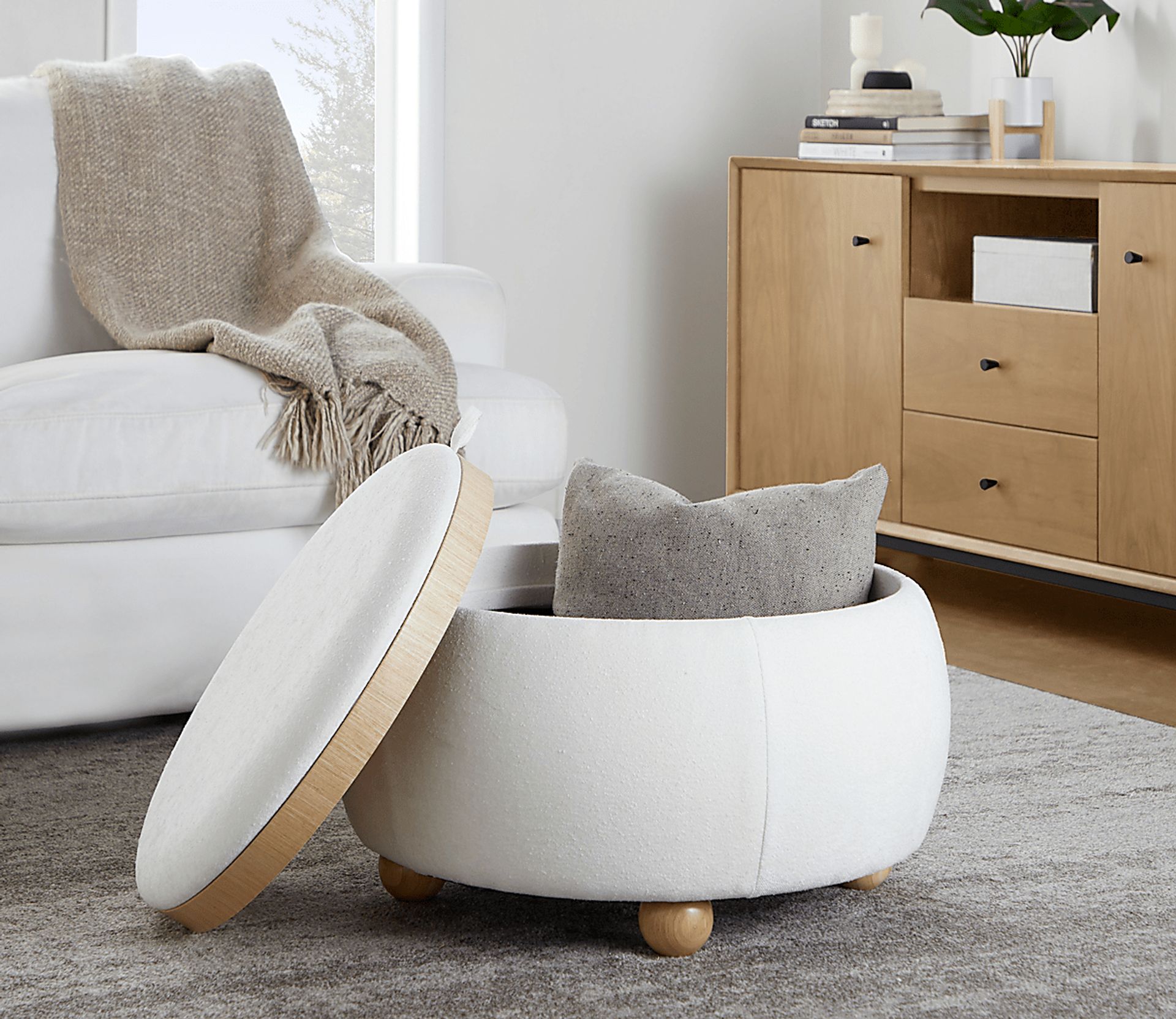 Betana White Ottoman - Image 3