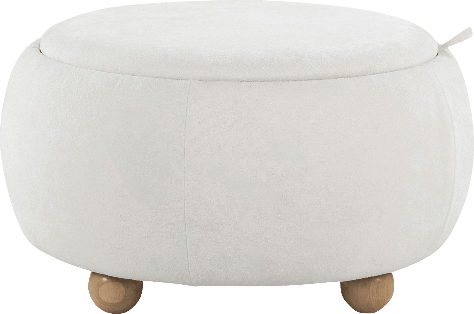 Betana Natural Light Wood White Fabric Ottoman | Rooms to Go