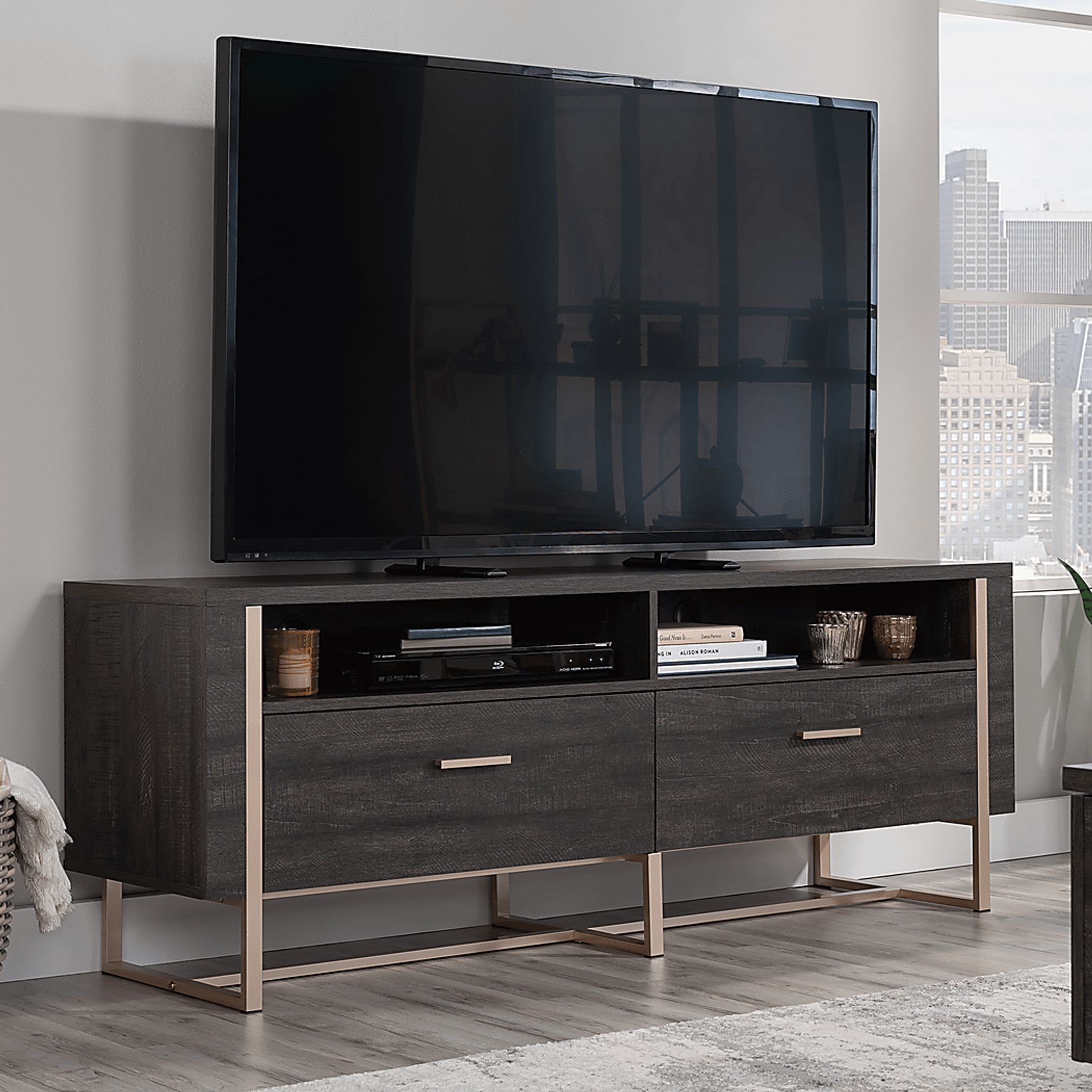 Betanray Dark Brown 60 in. Console - Image 2