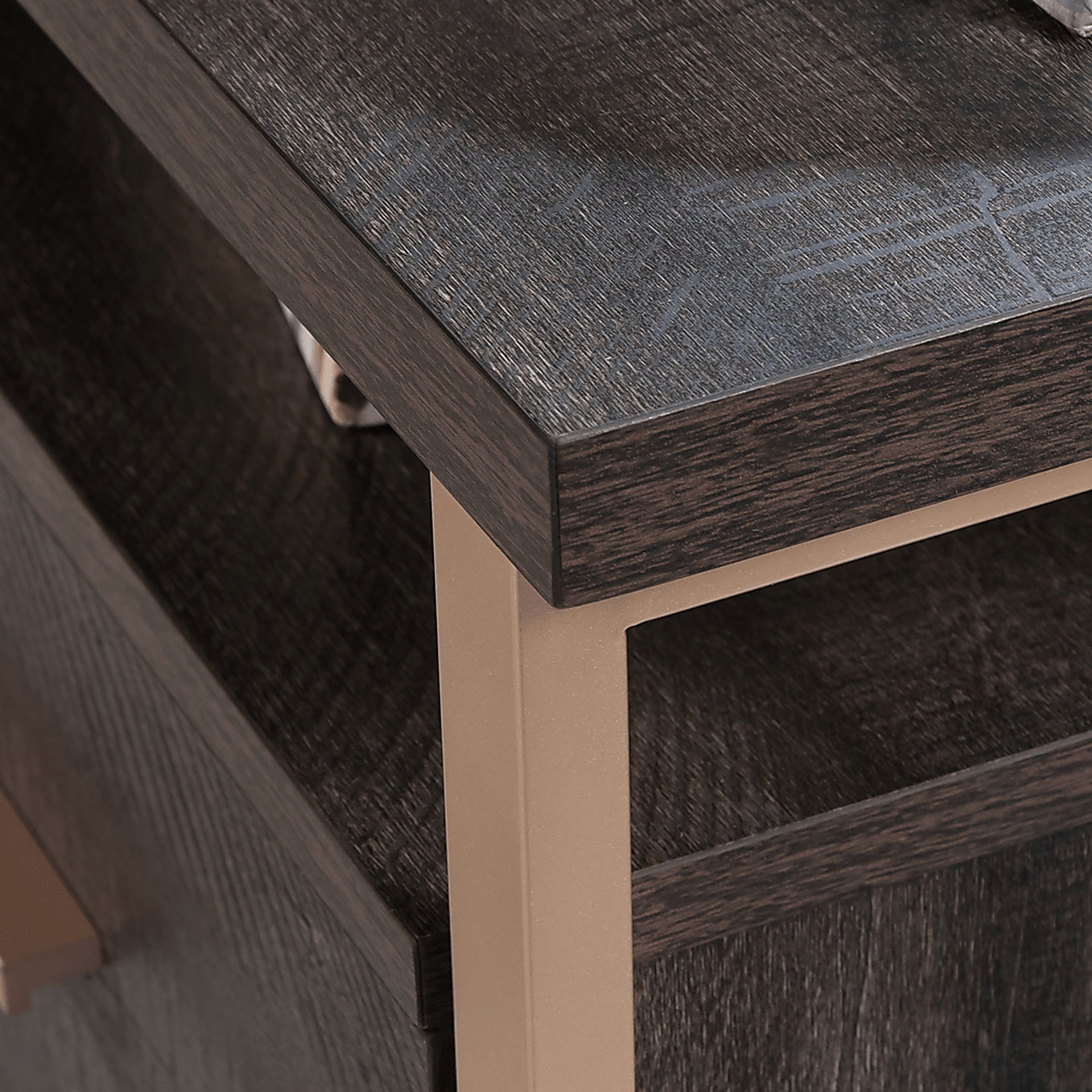 Betanray Dark Brown L-Desk - Image 3