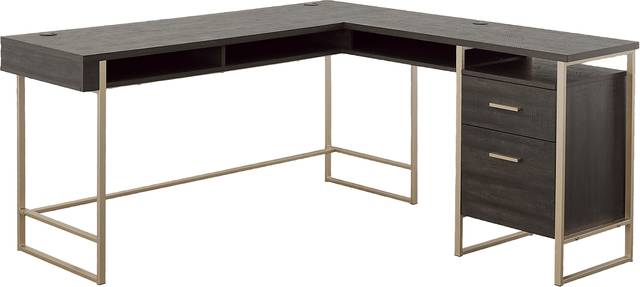 Betanray Dark Brown L-Desk - Thumbnail - Image 1