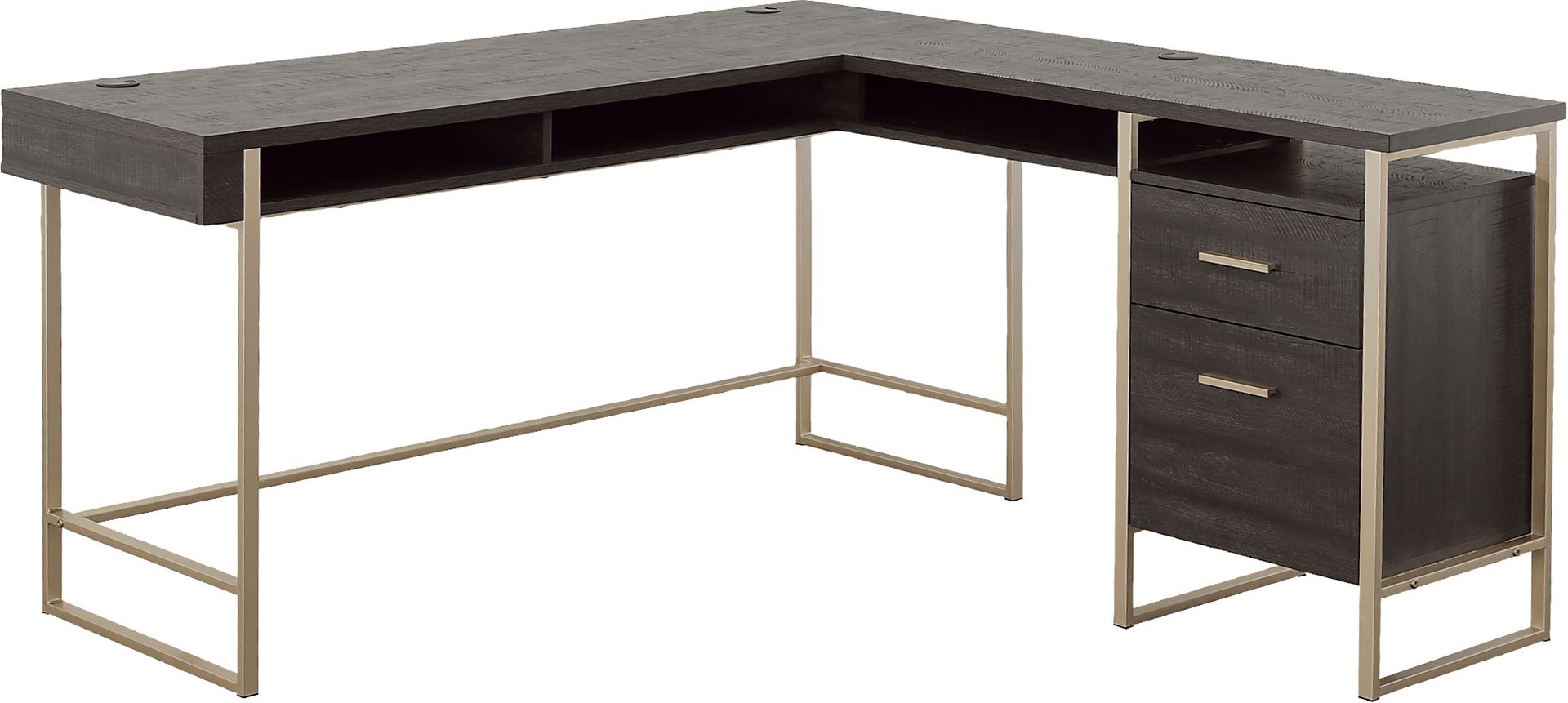 Betanray Dark Brown L-Desk - Image 1
