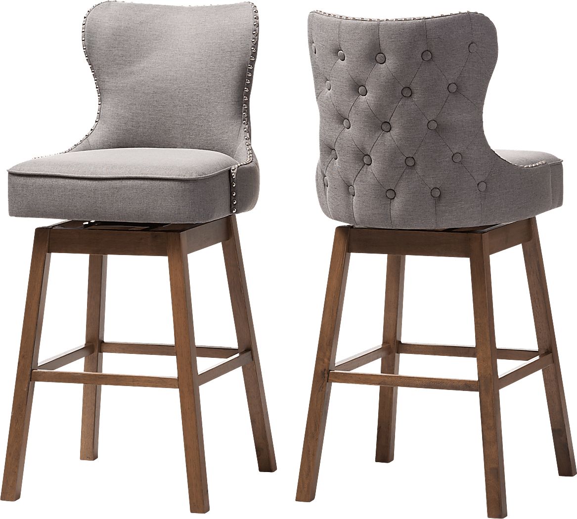 Bethpagea Gray Swivel Barstool, Set of 2