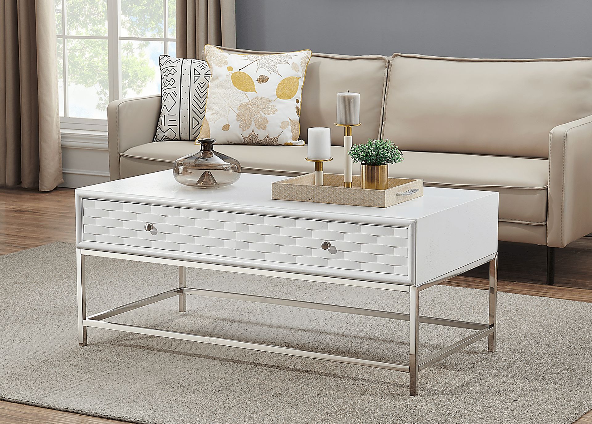 Betrand White Cocktail Table - Image 6