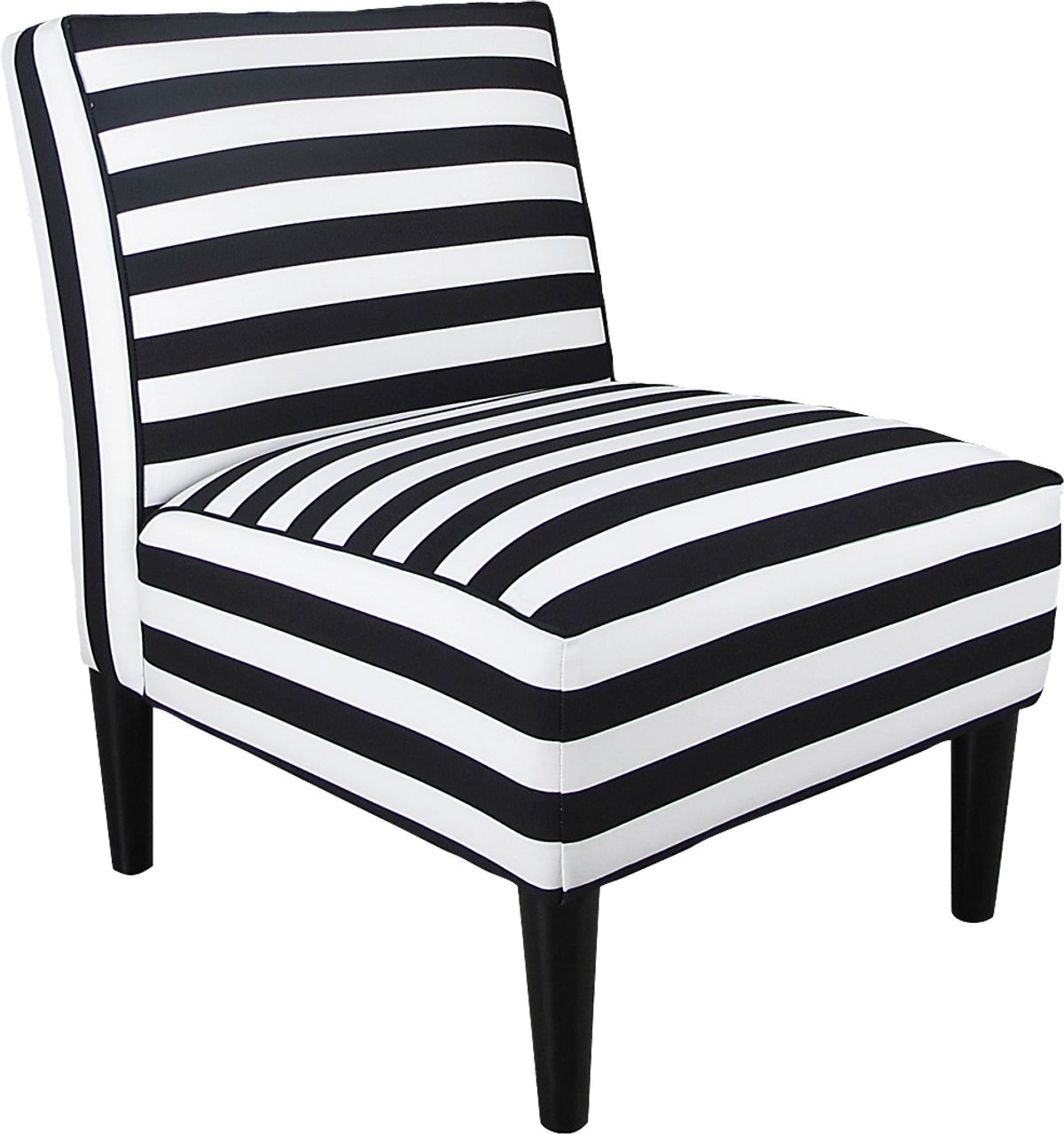 Black and White Striped Accent Chair 