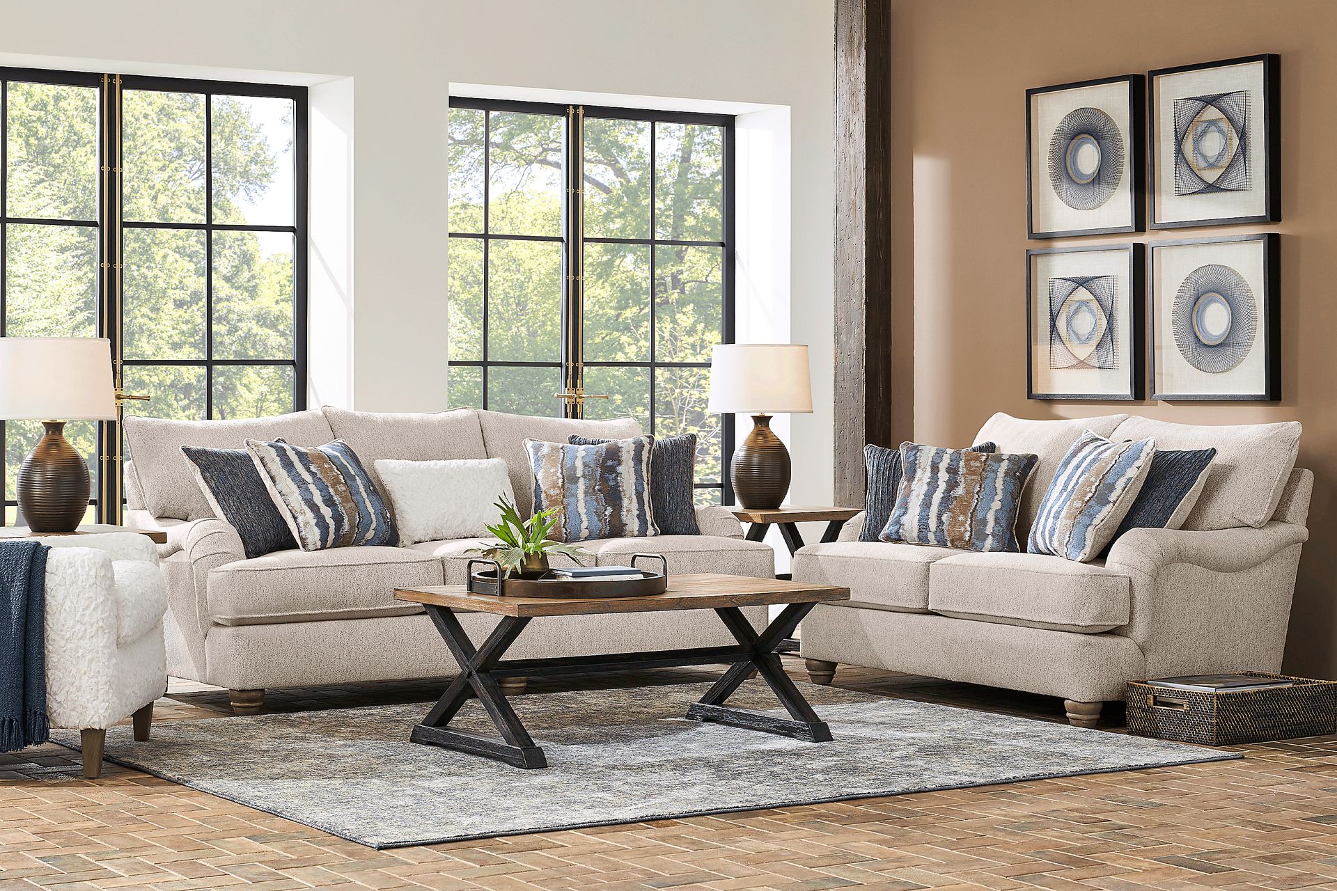 Beverly Glen Beige 5 Pc Living Room - Image 1