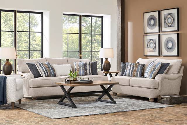 Beverly Glen Beige 7 Pc Living Room - Thumbnail - Image 1