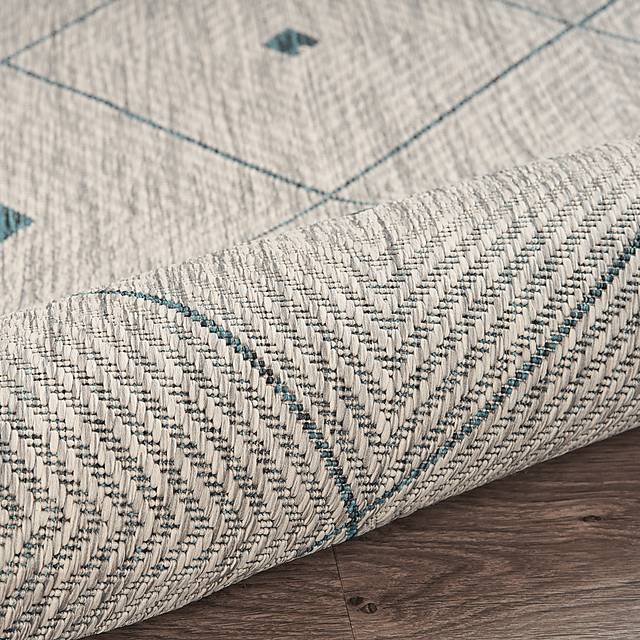 Beverpon Blue/Gray 7'9 x 9'9 Indoor/Outdoor Rug - Thumbnail - Image 7