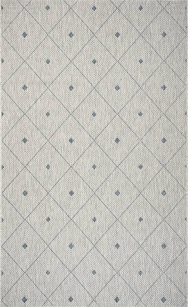 Beverpon Blue/Gray 7'9 x 9'9 Indoor/Outdoor Rug - Thumbnail - Image 1